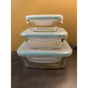 OXO Softworks Smart Seal 3 Piece Everyday Glass Container Set 4,13,28 OZ